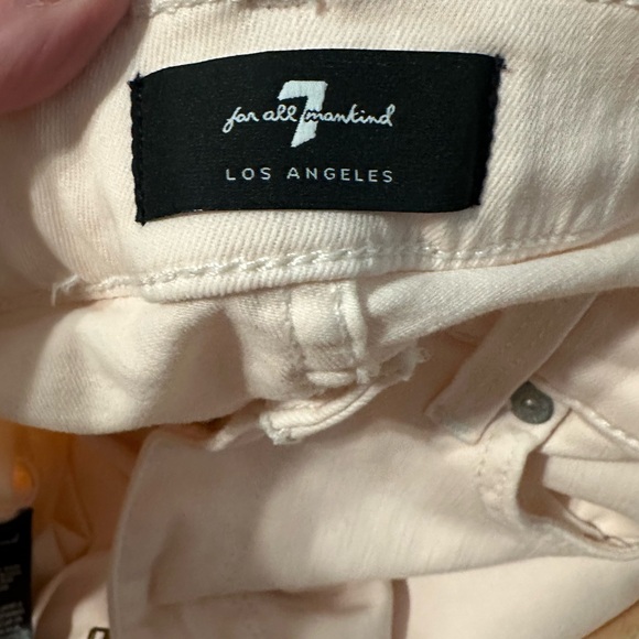 2 FOR $30 JEANS! 7 for All Mankind light pink, high waist skinny ankle jeans - Picture 7 of 8